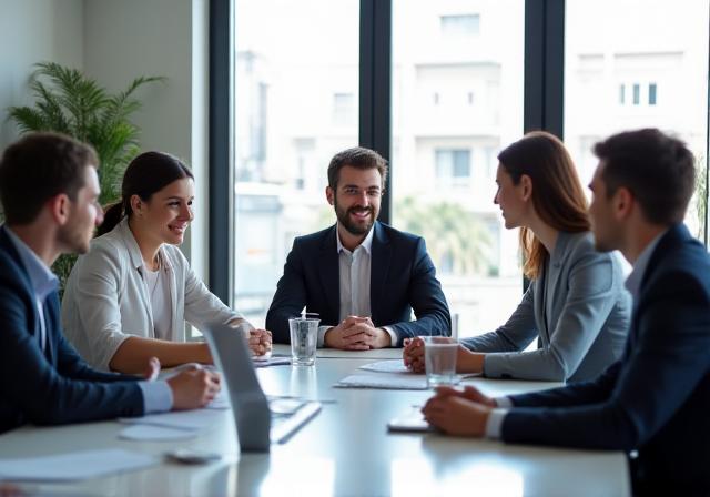 Equipo profesional de Oceanix Talent colaborando en una oficina moderna en Madrid
