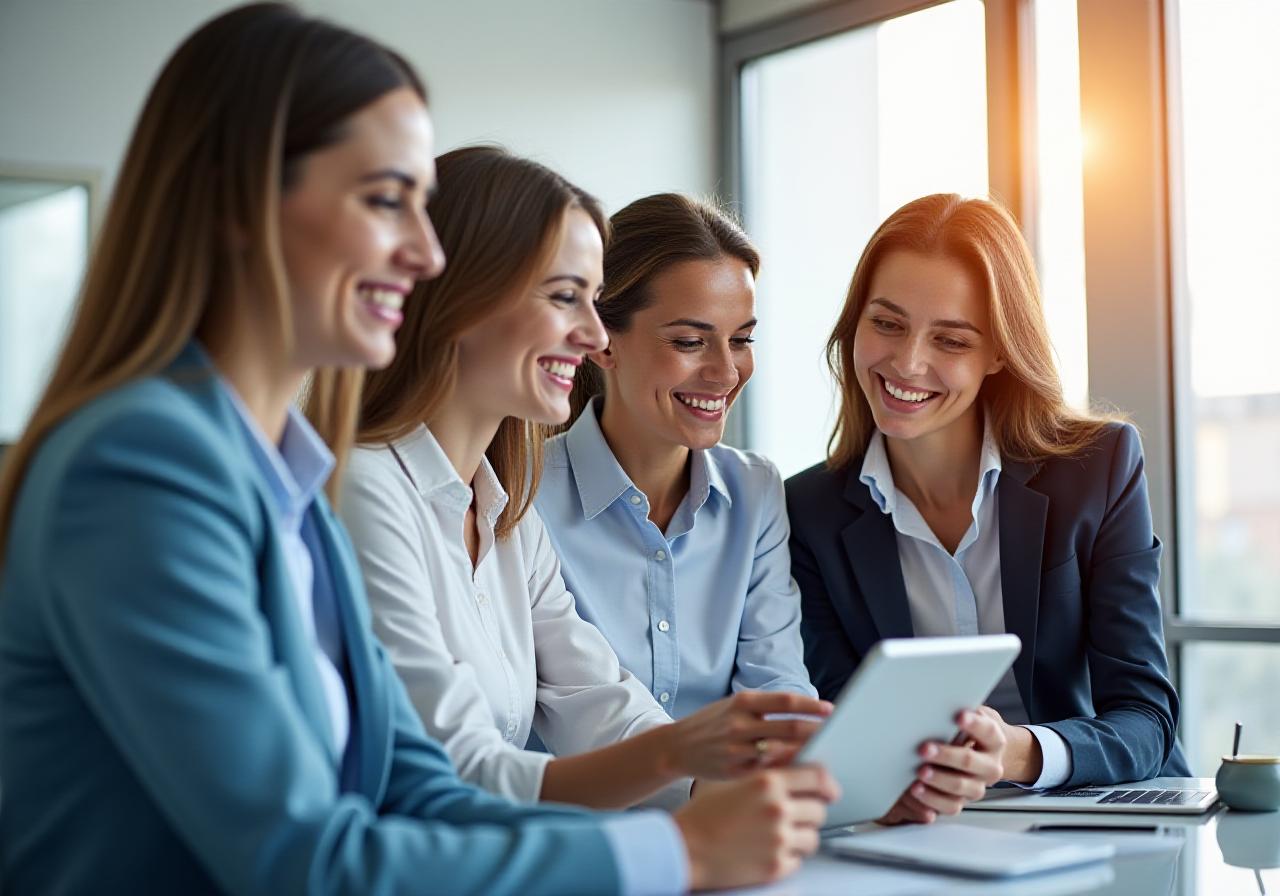 Profesionales en una oficina moderna discutiendo estrategias de talento
